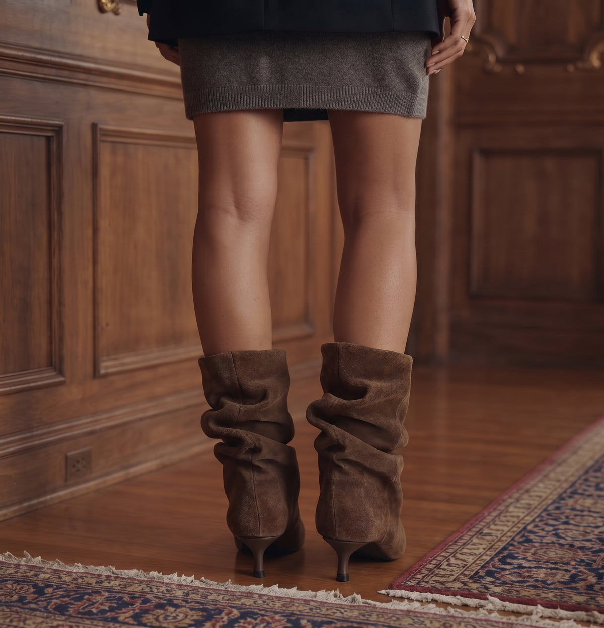 Vera — Botines fruncidos de tacón bajo